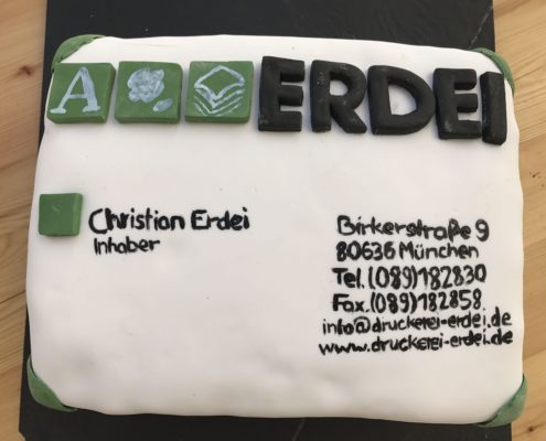 Kuchen im Design der Offset-Druckerei Erdei, klein