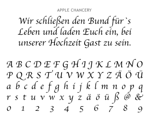 Schriftmuster: Apple-Chancery