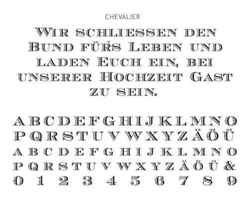 Schriftmuster: Chevalier