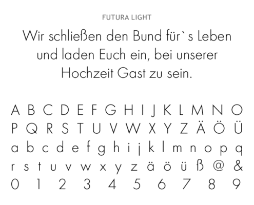 Schriftmuster: Futura light