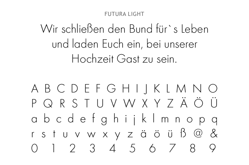Schriftmuster: Futura light