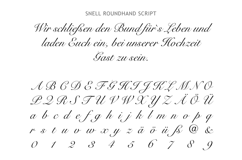 Schriftmuster: Schreibschrift 1 Snell Roundhand Script