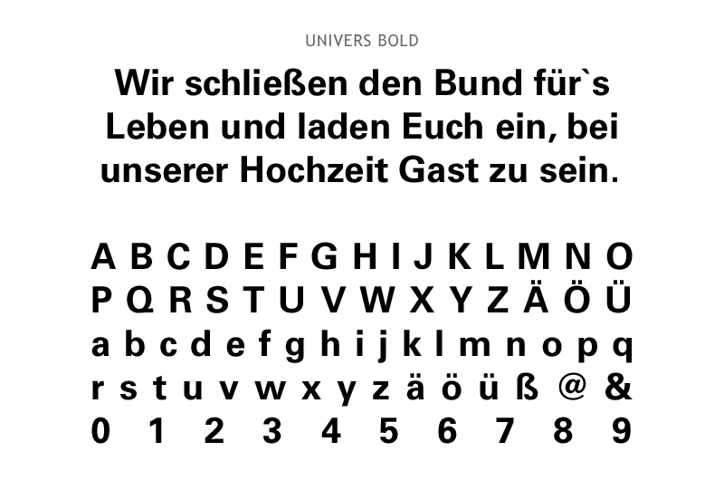 Schriftmuster: Univers bold