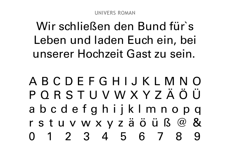 Schriftmuster: Univers