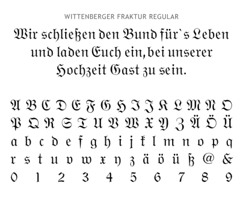 Schriftmuster: Wittenberger-fraktur-regular