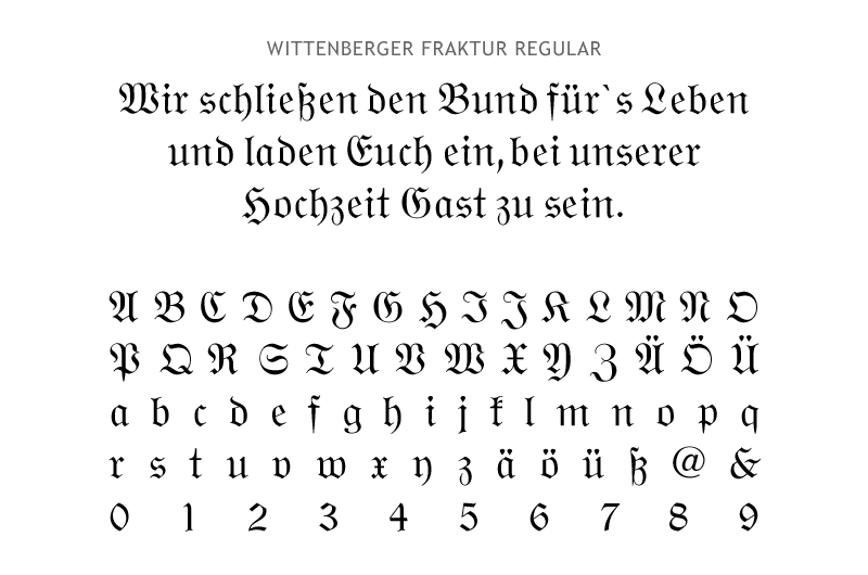 Schriftmuster: Wittenberger-fraktur-regular